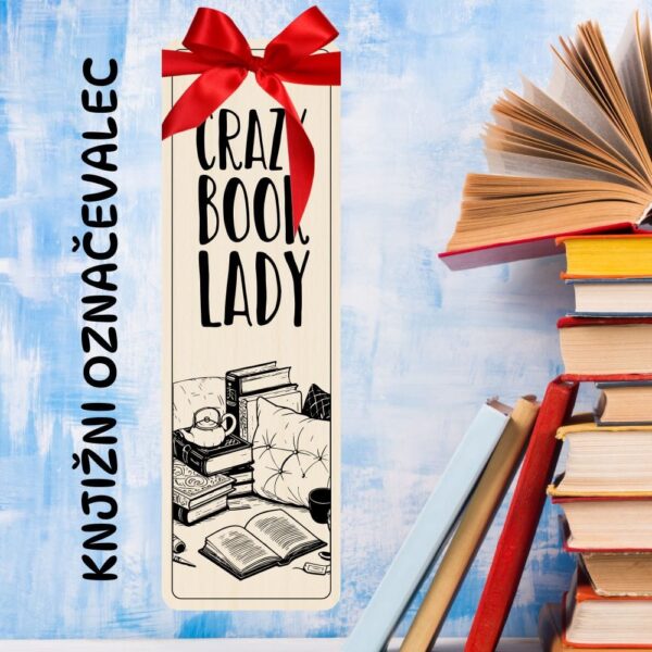 Knjižni označevalec - Crazy book lady