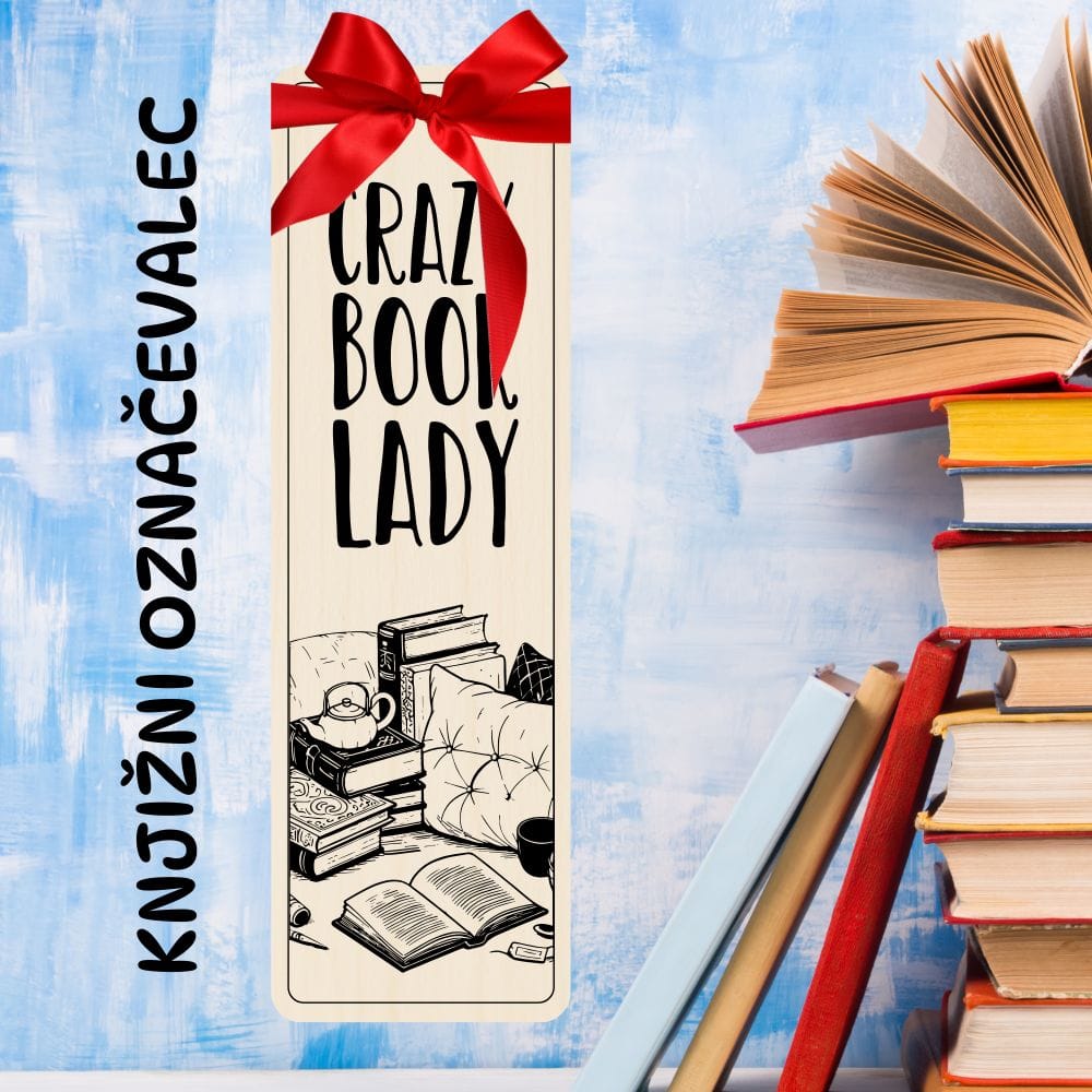 Knjižni označevalec - Crazy book lady