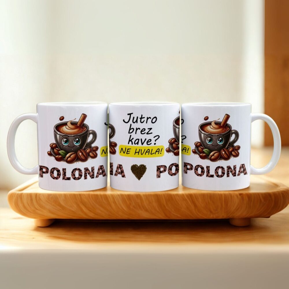 Personalizirana skodelica – Jutro brez kave? Ne, hvala!
