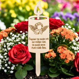 lesena svečka z gravuro