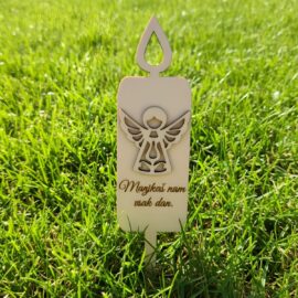 svečka z angelom in gravuro