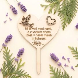 Lesena svečka srce z golobom