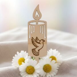 lesena svečka z gravuro