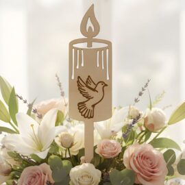 Lesena sveča z golobom