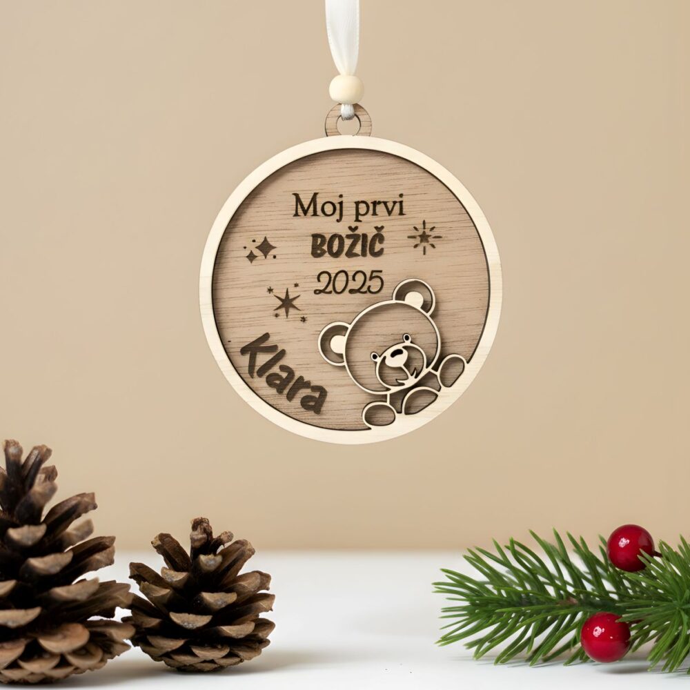 Božični okrasek - Moj prvi božič medvedek