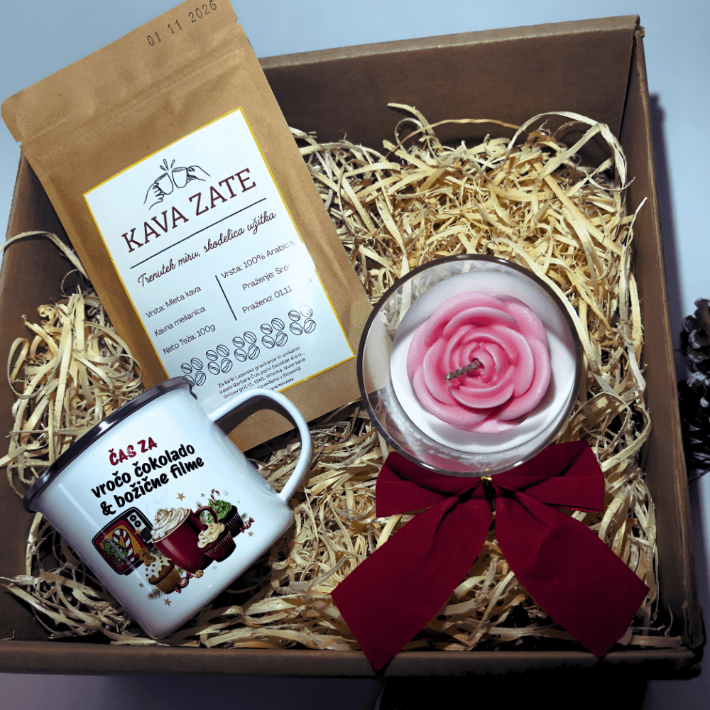 Božični darilni paket: Zimsko udobje in božični filmi.