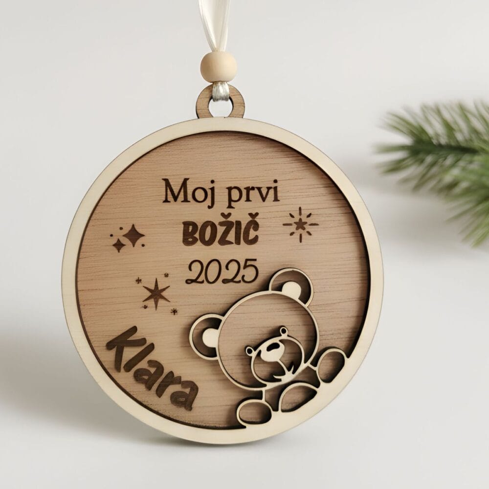 Božični Okrasek Moj prvi božič Medvedek.
