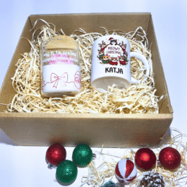 Personaliziran božični set: Skodelica in Sveča za Topel Dom