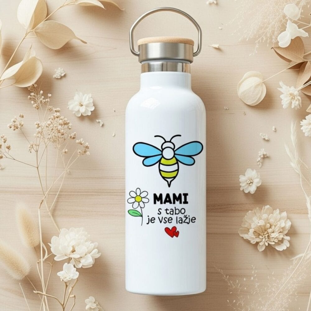 Termo steklenička za mami s čebelico – S tabo je vse lažje