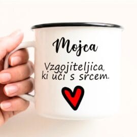Personalizirana emajlirana skodelica za učiteljico 300 ml