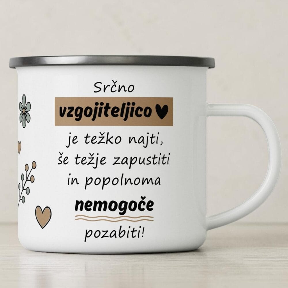 Personalizirana skodelica za vzgojitelja z brezčasnim dizajnom in 300 ml prostornine