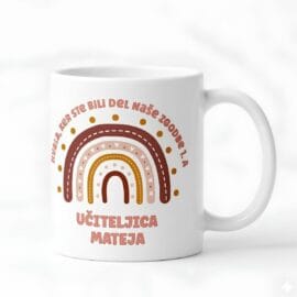 Darilna skodelica za konec šolskega leta z napisom hvala