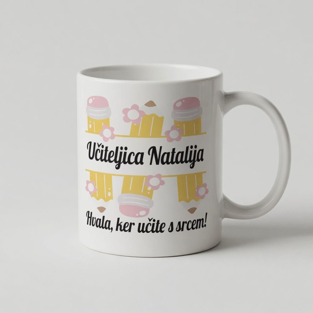 Keramična skodelica za vzgojiteljico primerna za pomivalni stroj