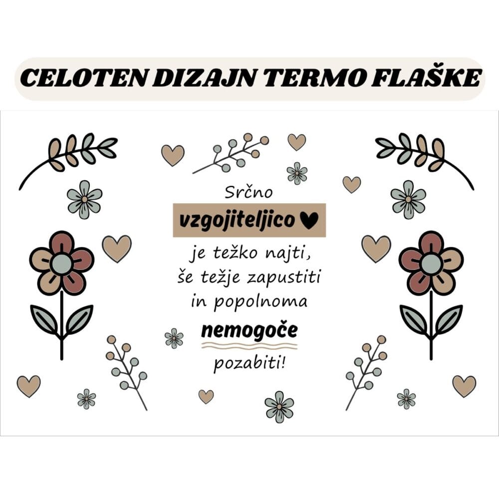 Termo steklenička - Srčna vzgojiteljica/učiteljica