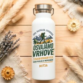 Kovinska termo steklenička 600 ml z možnostjo personalizacije imena.